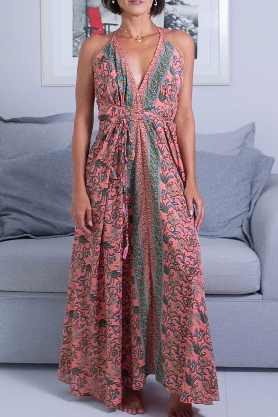 Vestido Lua Reto Salmão