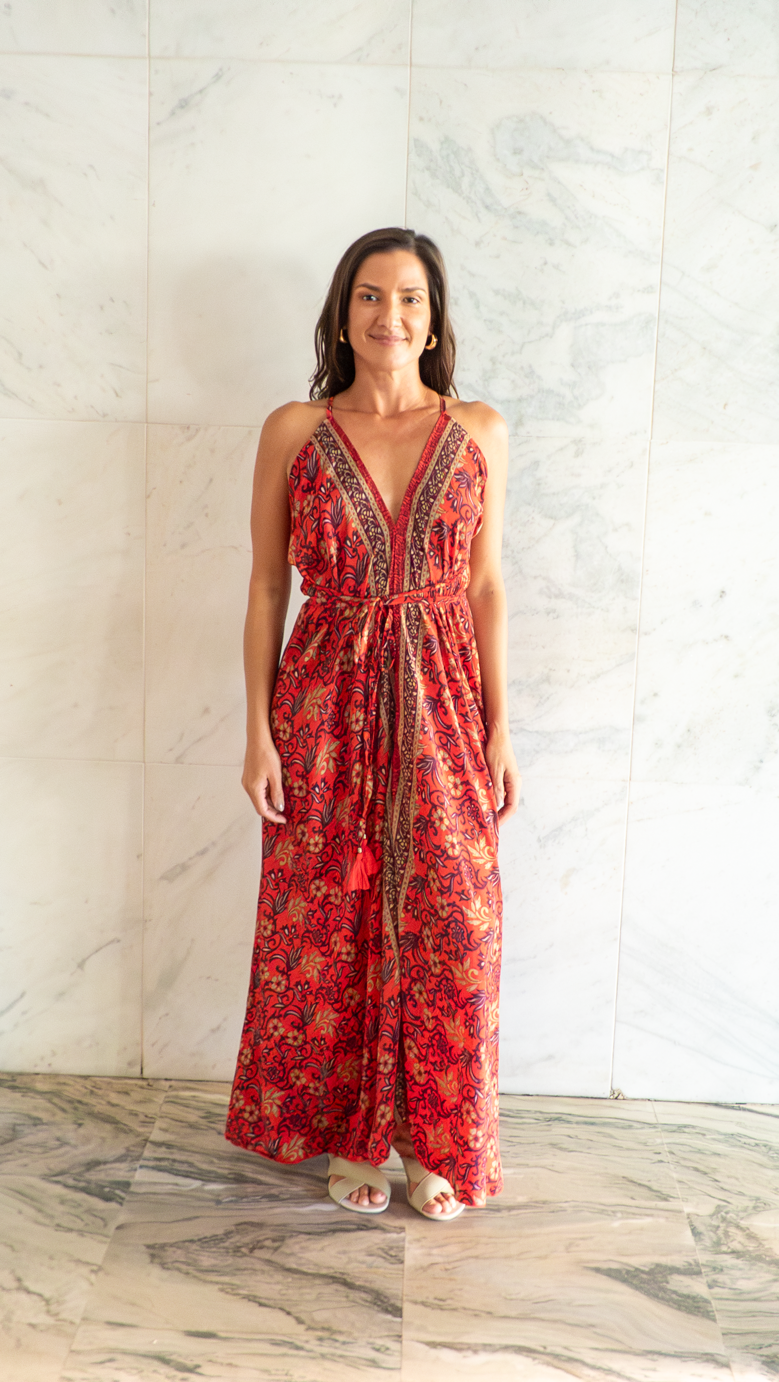 Vestido Lua vermelho magenta