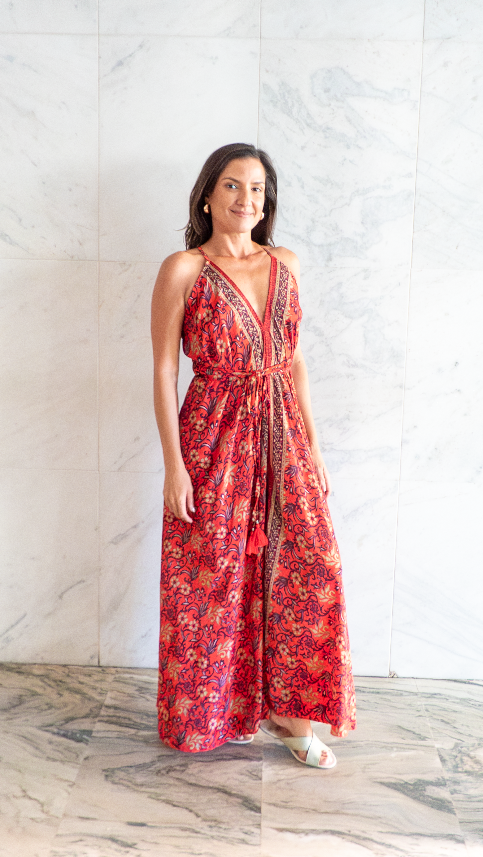 Vestido Lua vermelho magenta