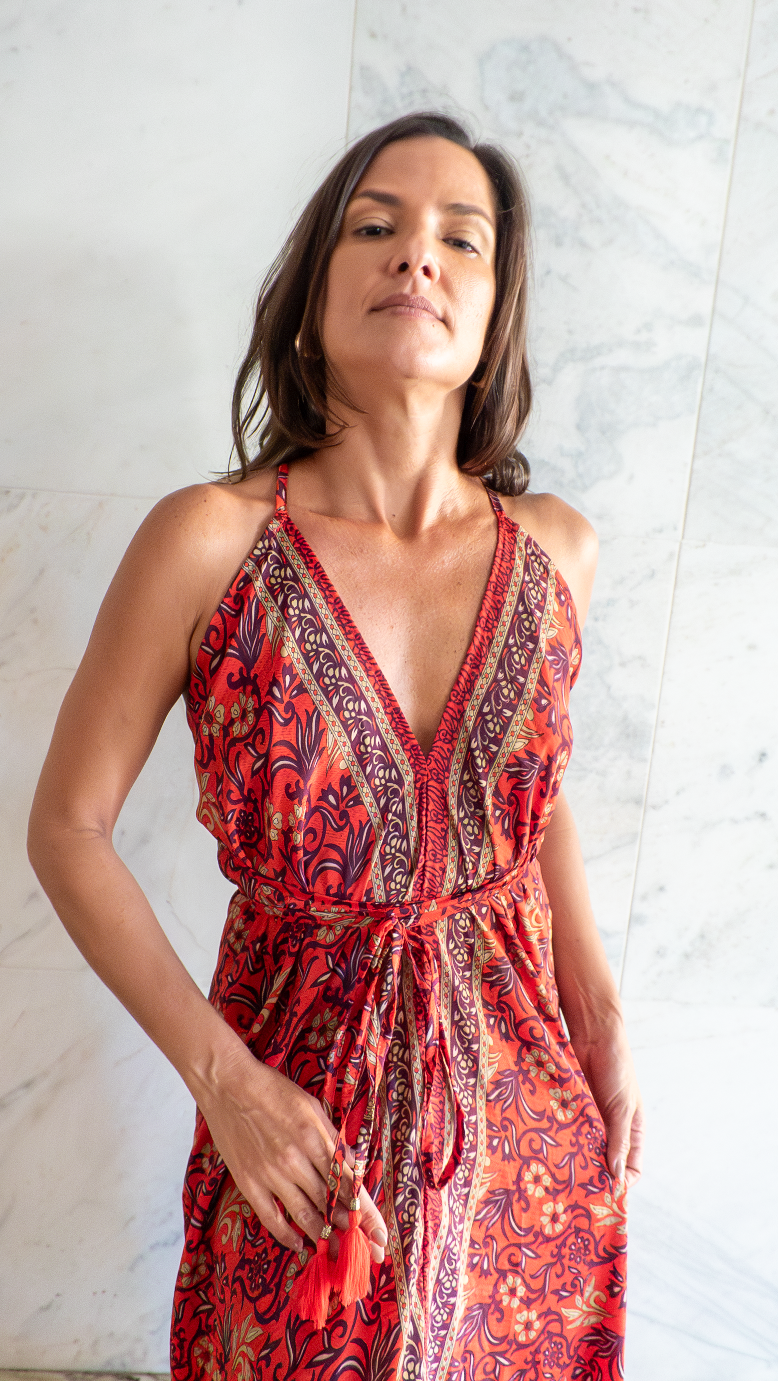 Vestido Lua vermelho magenta
