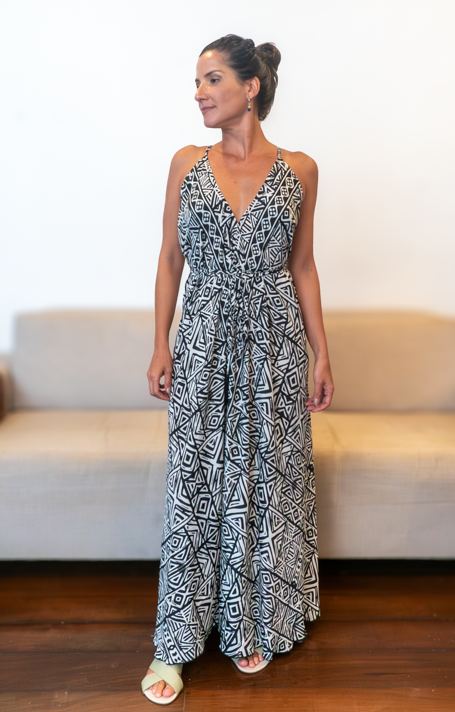 Vestido Gana Preto e branco