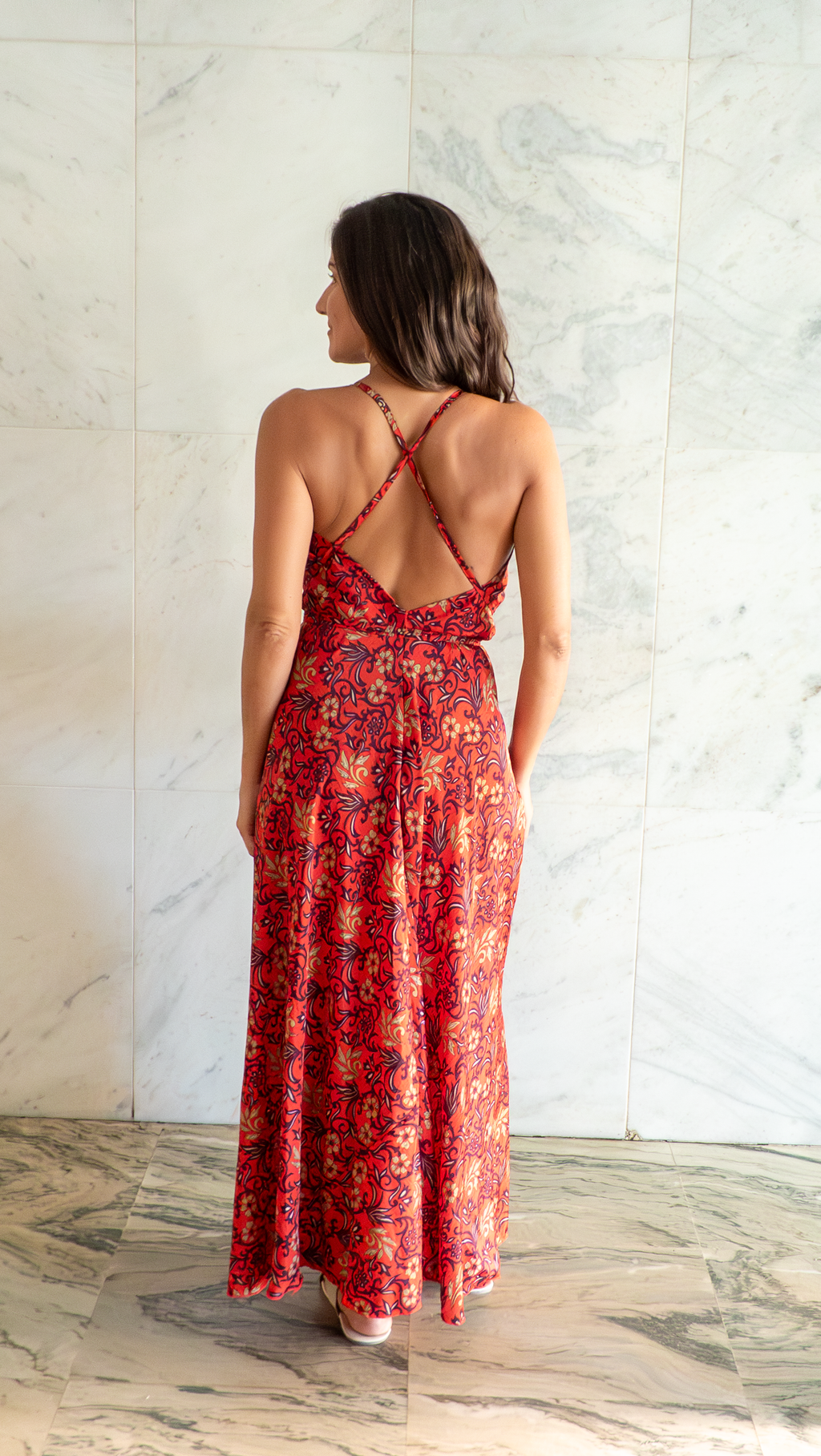 Vestido Lua vermelho magenta