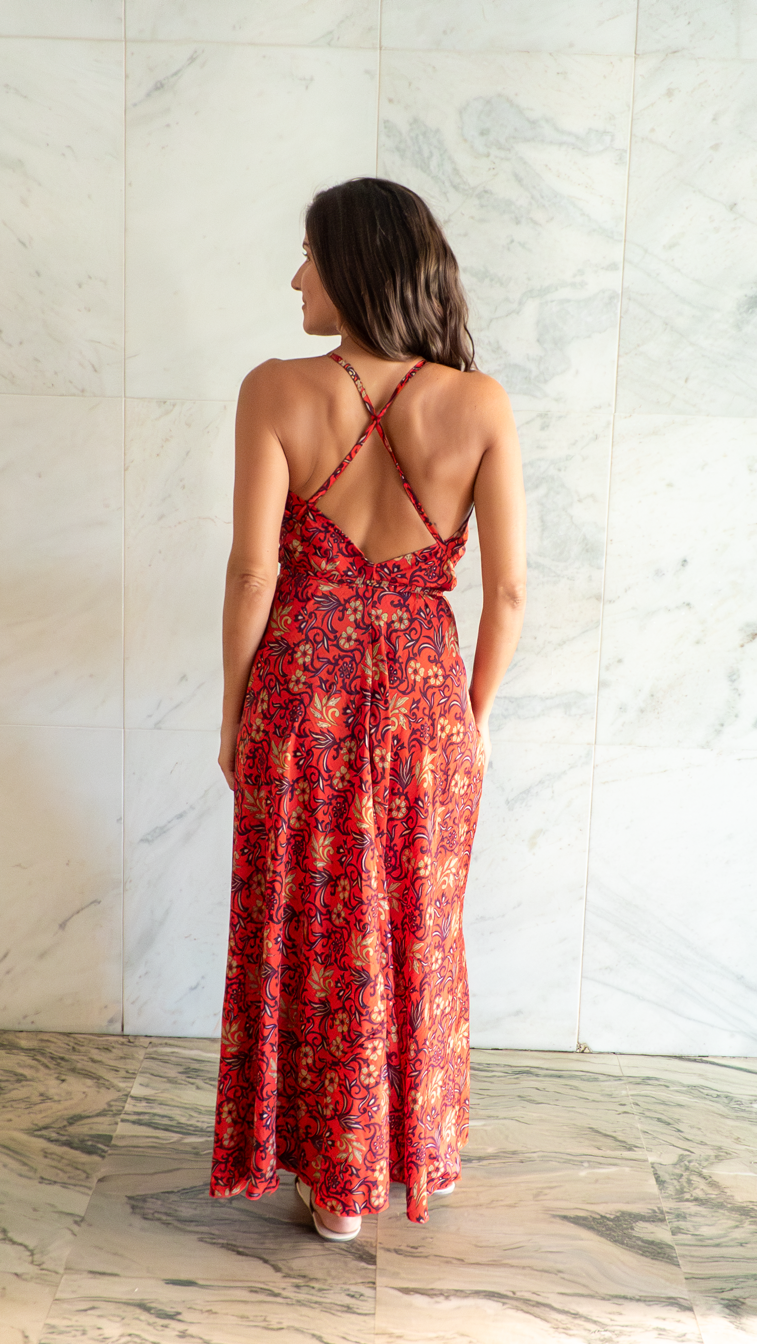 Vestido Lua vermelho magenta