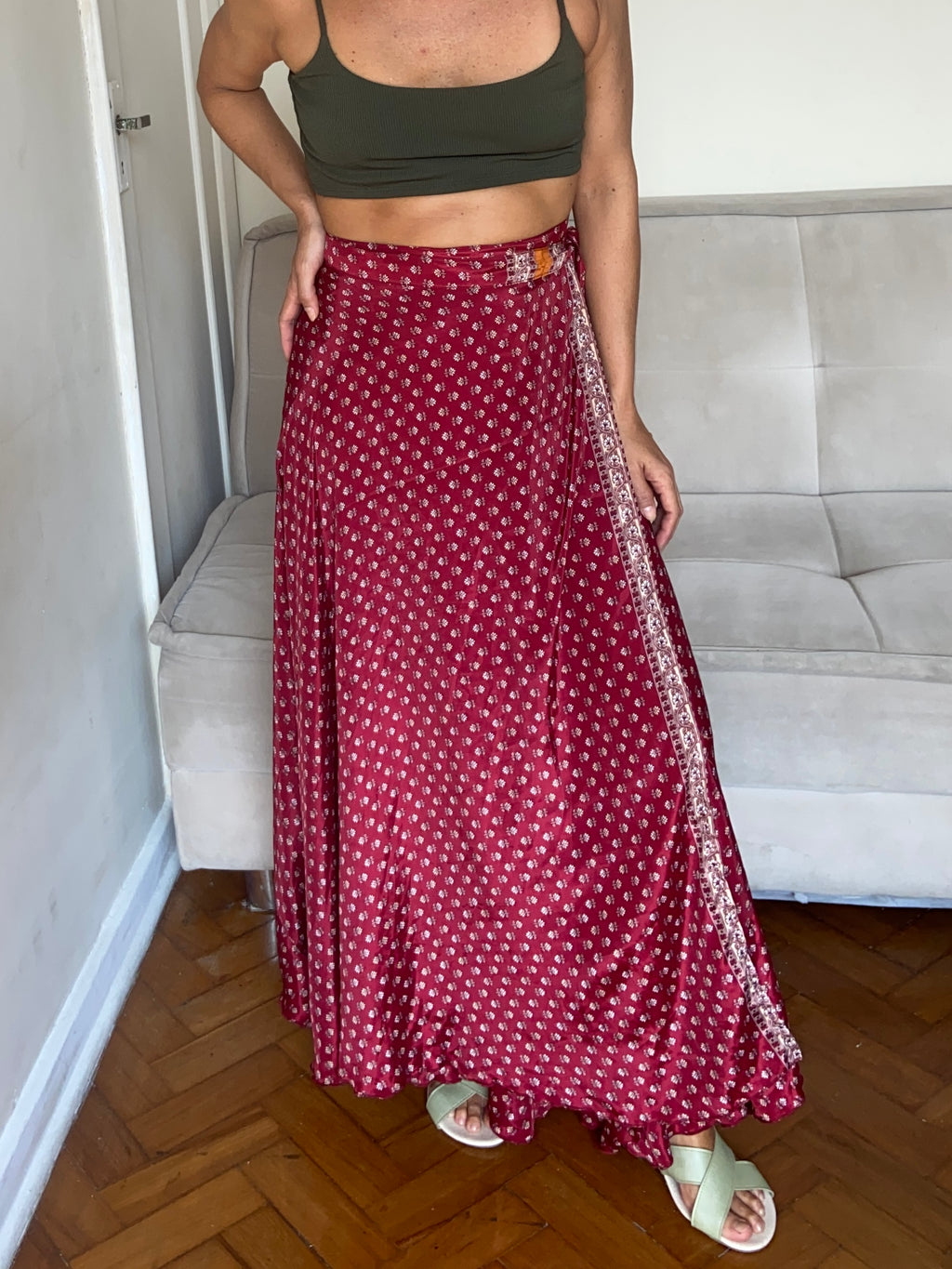 Saia Mother - ✨ Saia / Vestido Versátil Vinho Floral ✨