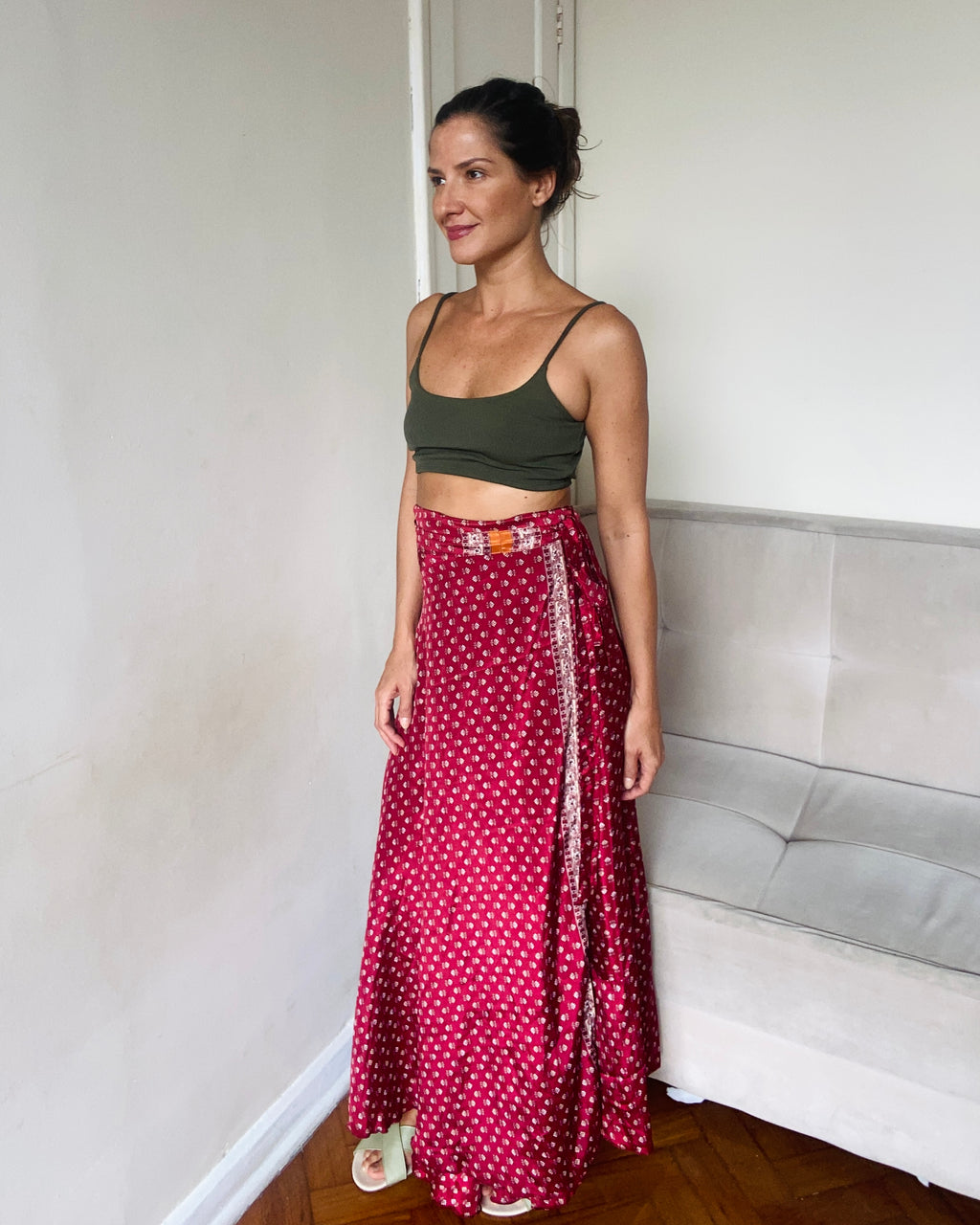 Saia Mother - ✨ Saia / Vestido Versátil Vinho Floral ✨