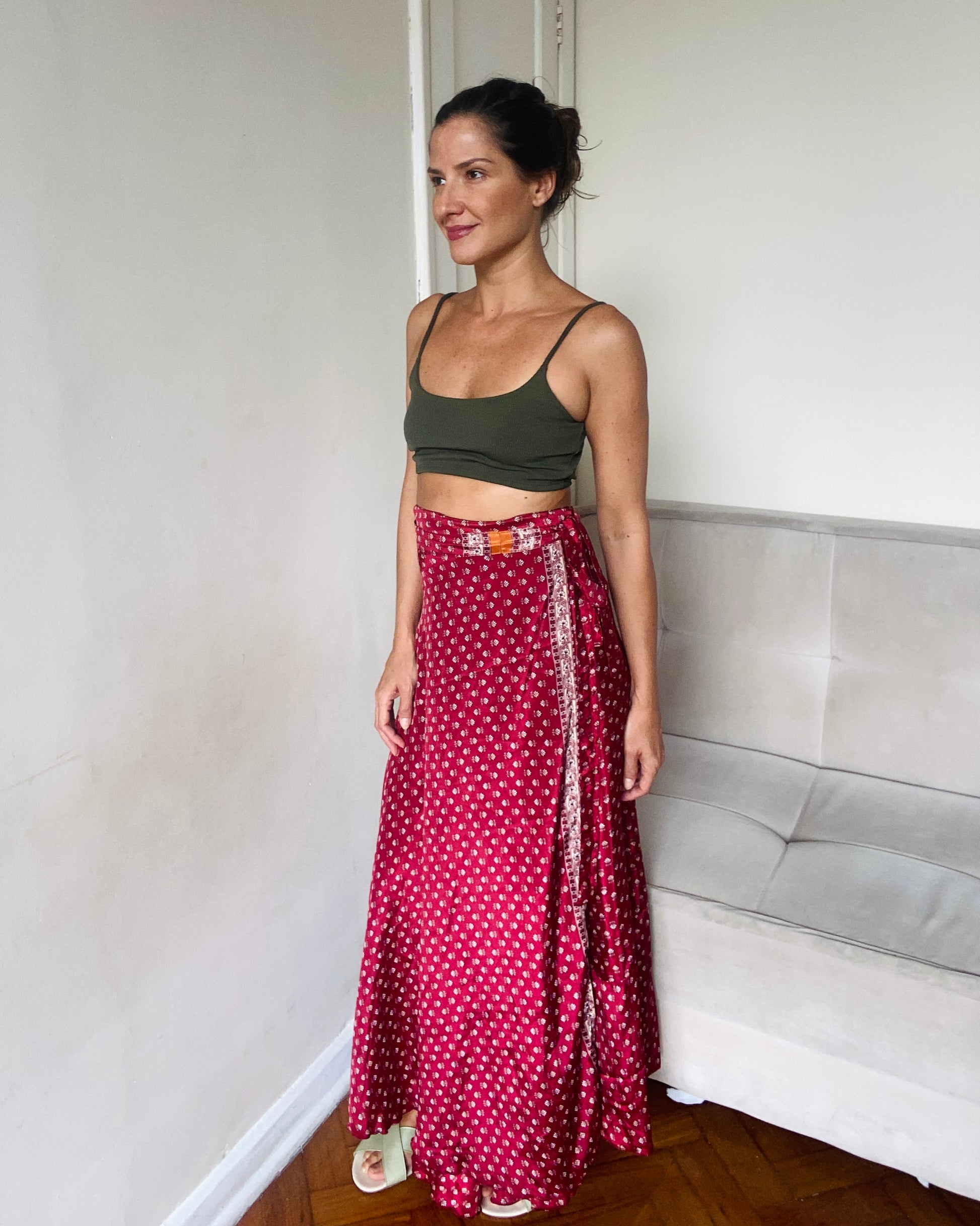 Saia Mother - ✨ Saia / Vestido Versátil Vinho Floral ✨