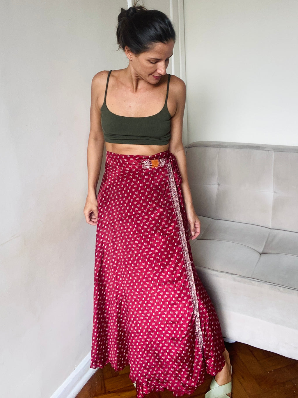 Saia Mother - ✨ Saia / Vestido Versátil Vinho Floral ✨