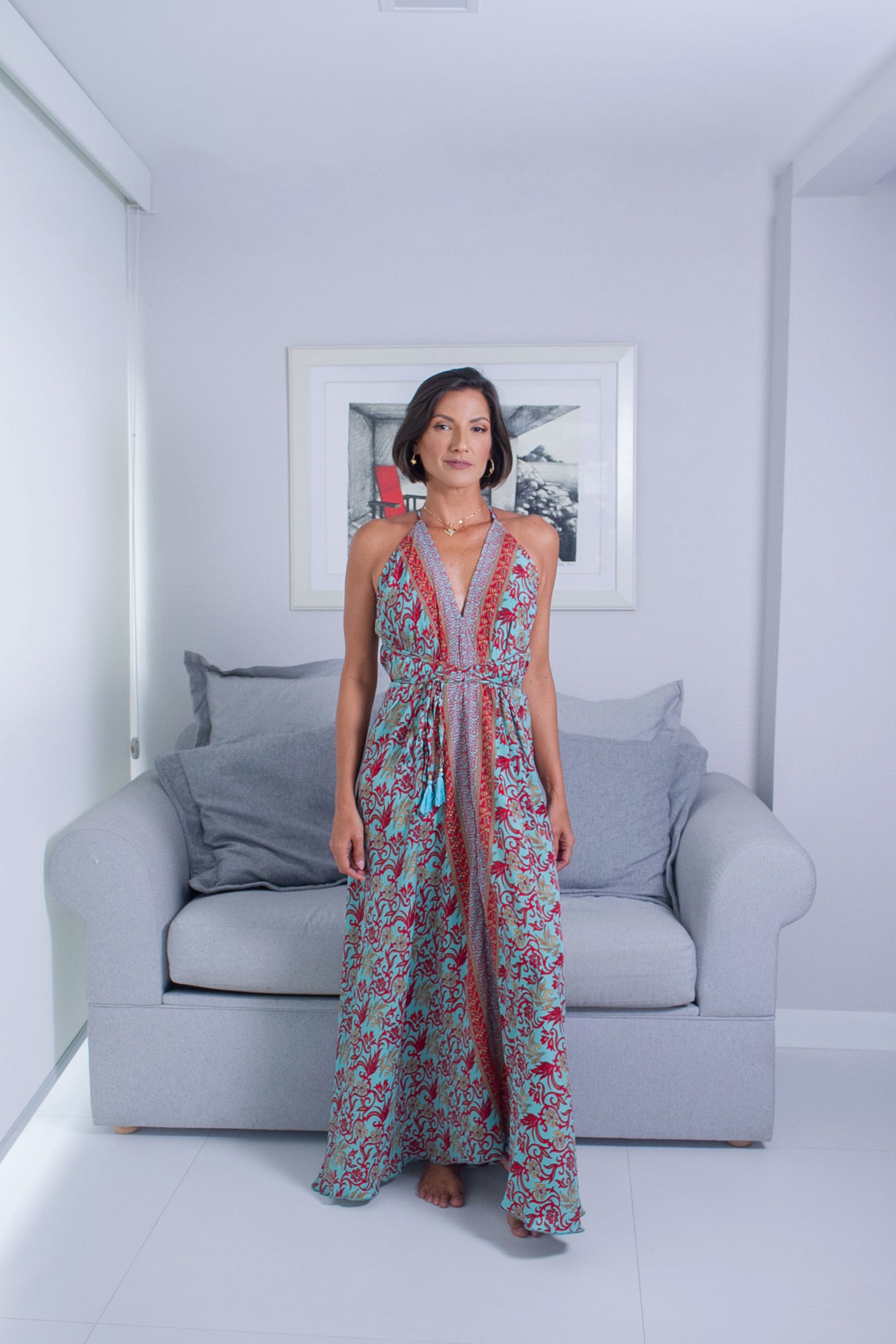 Vestido Lua turquesa