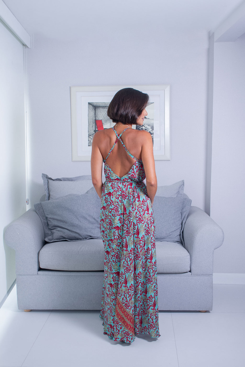 Vestido Lua turquesa