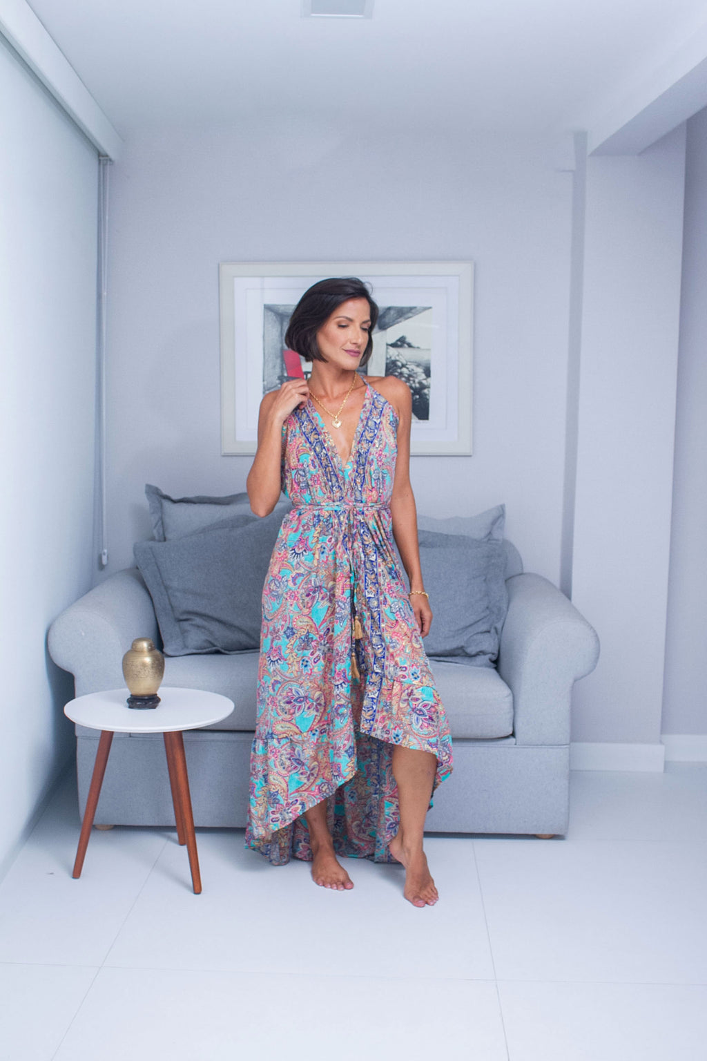 vestido sereia brilhos fios de ouro