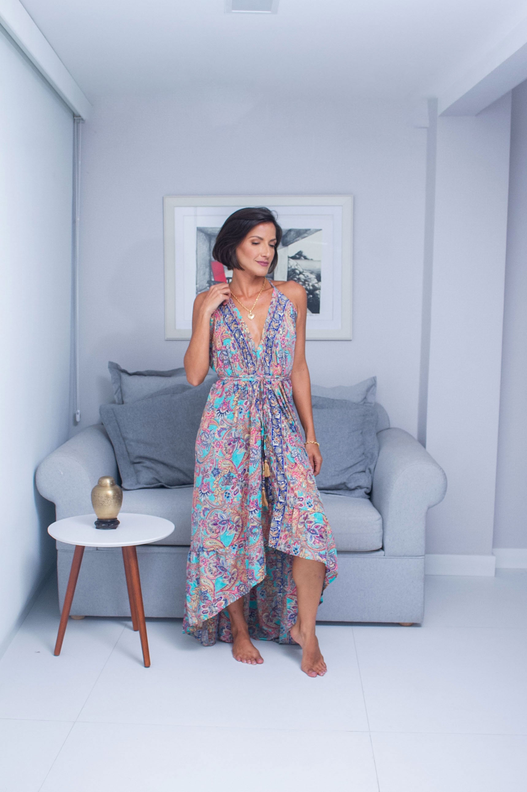 vestido sereia brilhos fios de ouro