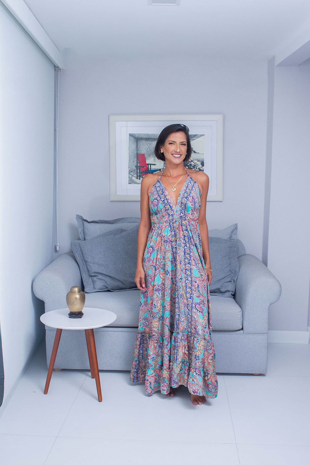 vestido sereia brilhos fios de ouro