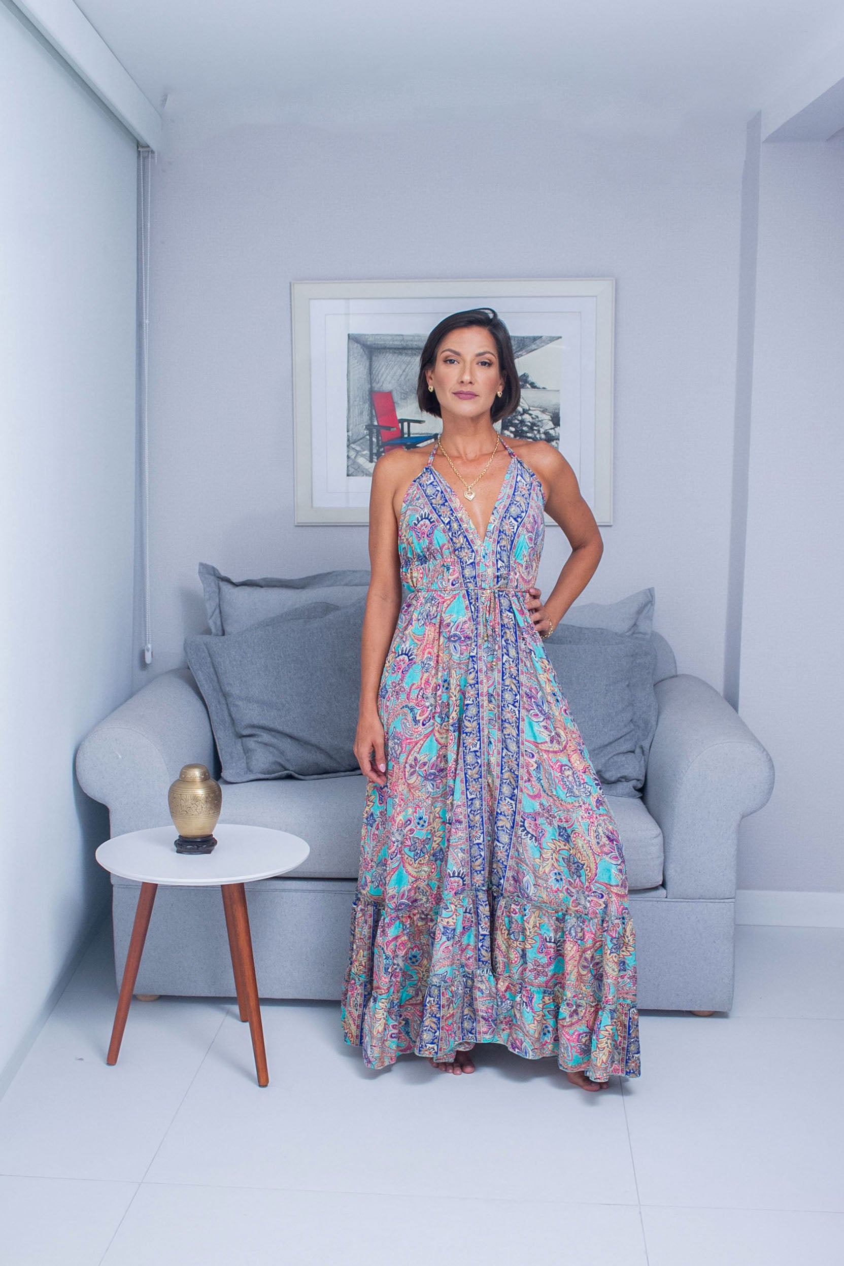 Vestido Fios de Ouro babado
